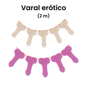 Varal erótico com 2 metros a unidade - Natural e Rosa